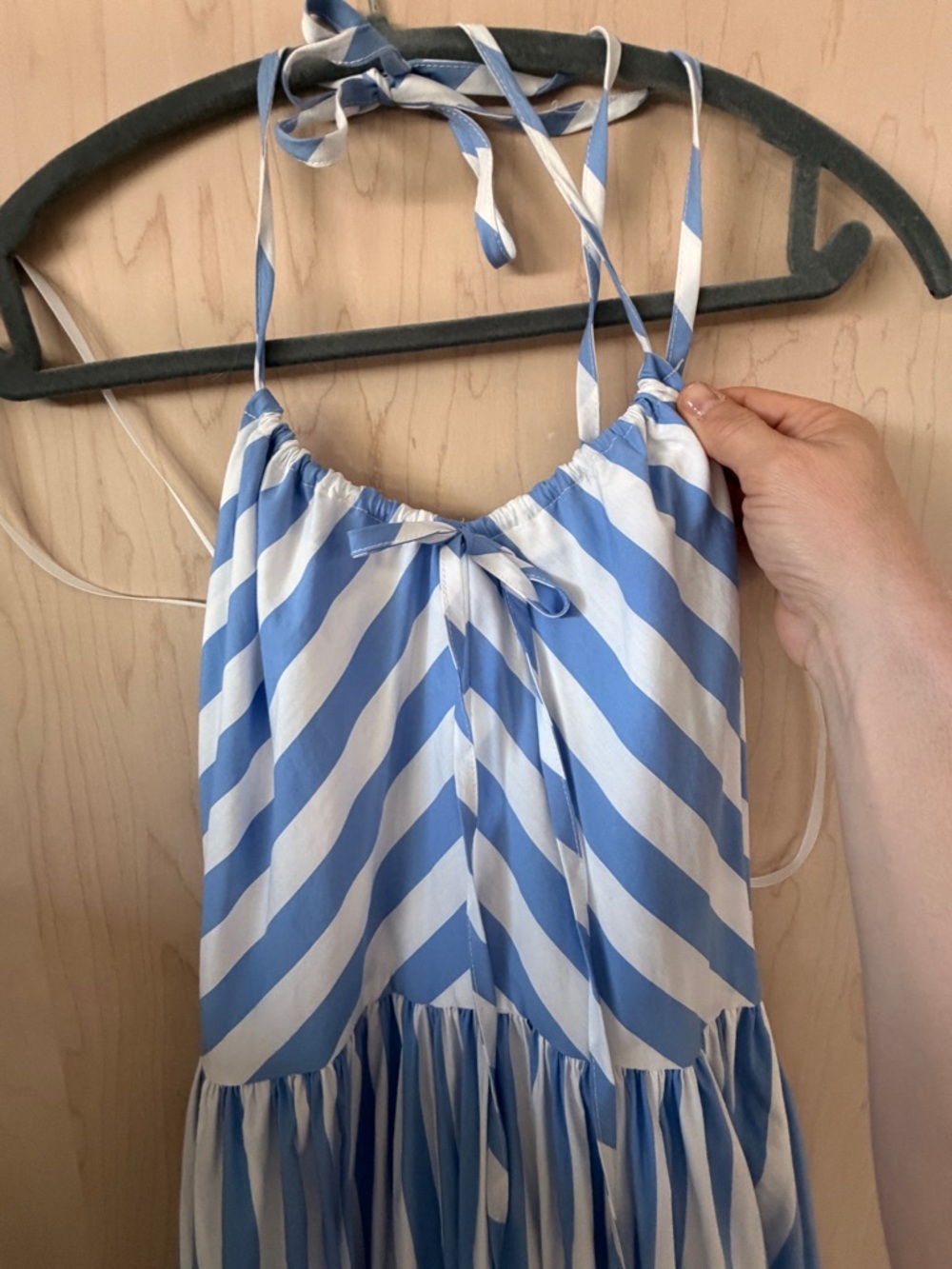 Avec Les Filles Blue and White Striped Halter Dress - Picture 4 of 10